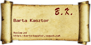 Barta Kasztor névjegykártya